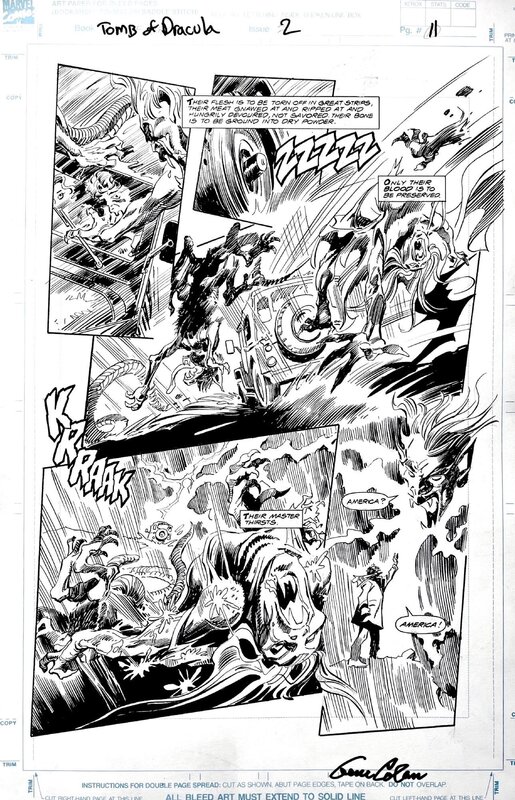 En vente - Gene Colan, Al Williamson, TOMB OF DRACULA #2 page 11 / Colan Williamson - Planche originale