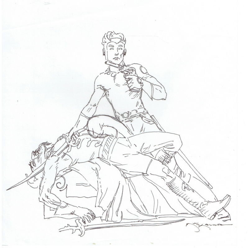 Flash and Ming par Michael Kaluta - Œuvre originale