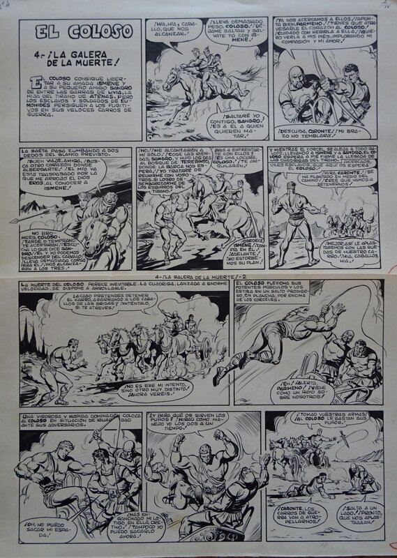 Manuel Lopez Blanco, KOLOS le Prince de Rhodes  -  EL COLOSO - Planche originale