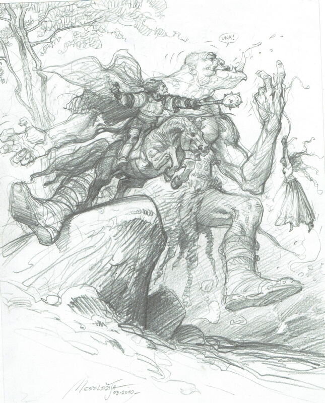 Petar Meseldžija, Unk! Commission Prelim - Original Illustration