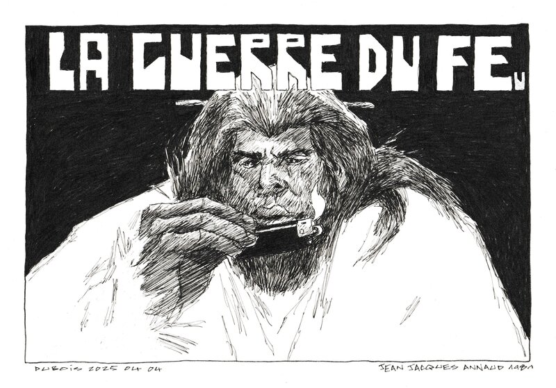 Stéphane Dubois, La guerre du feu (expo Paris) - Original Illustration