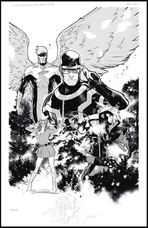 R.B Silva, Children of the Atom #1 variant cover A VENDRE !! - Couverture originale