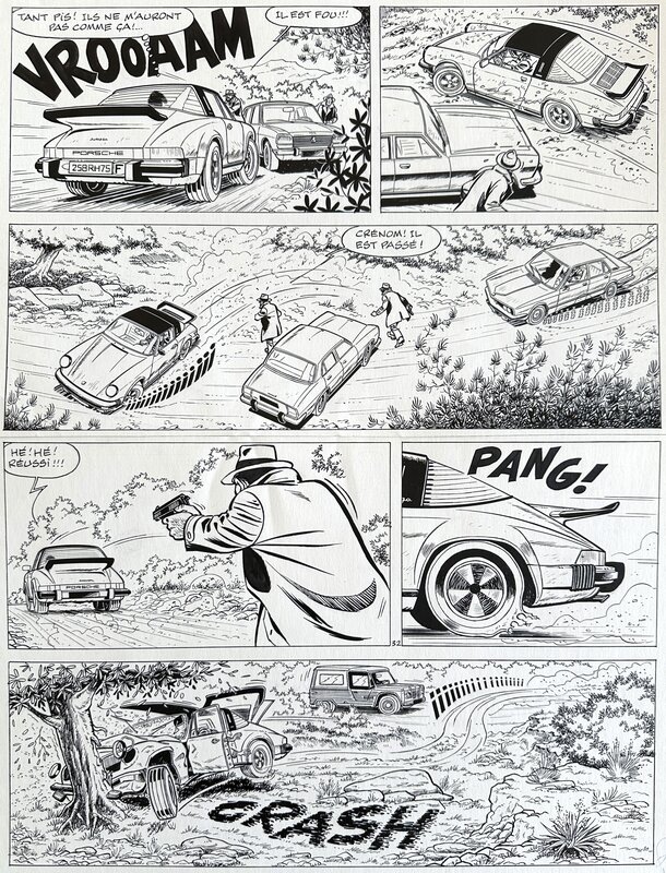 Tibet - Ric Hochet - L'épée sur la gorge - page 32 - planche originale - comic art - Comic Strip