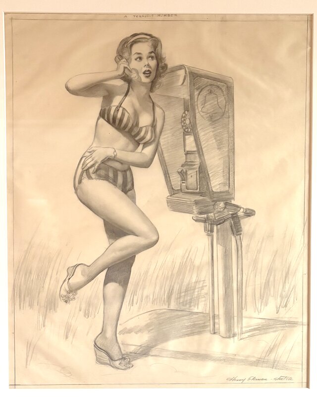 For sale - Superbe crayonné de Harry Ekman - Original Illustration