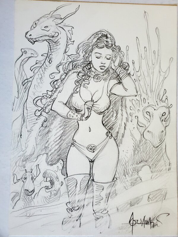 LA DRAGONNE by Mohamed Aouamri - Original Illustration