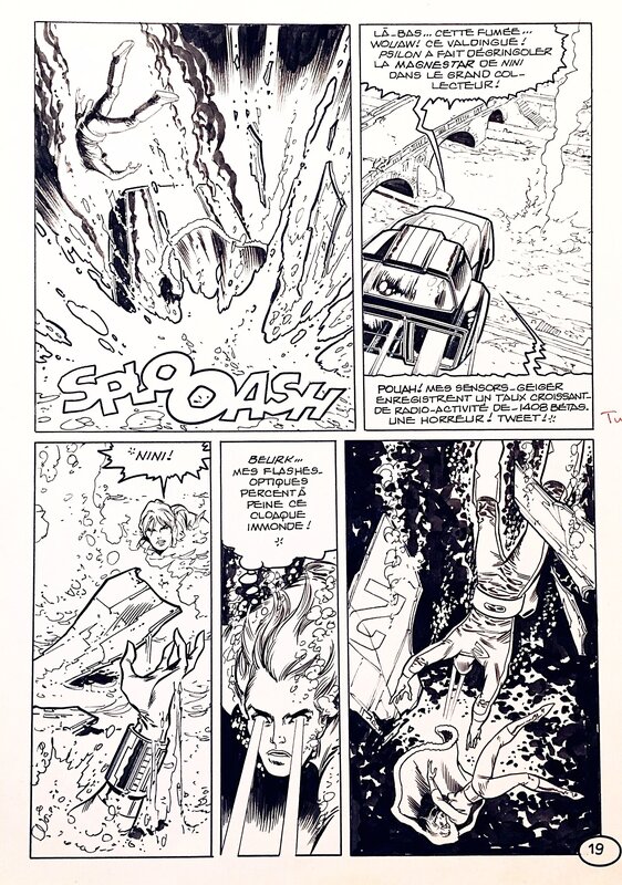 Jean-Yves Mitton, Maurice Chevalier, Mitton, Epsilon#10, Underground 2, planche n°19, Titans#97, 1987. - Planche originale