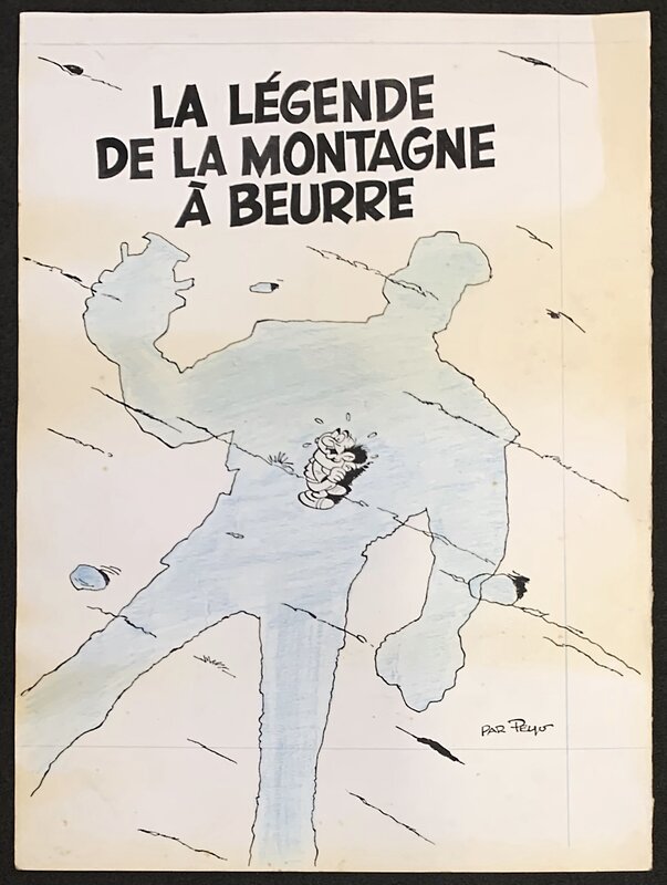 En vente - Peyo couverture originale célèbre album publicitaire - Couverture originale