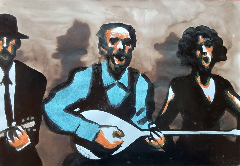 David Prudhomme, Rébétiko ( la mauvaise herbe ) - Illustration originale