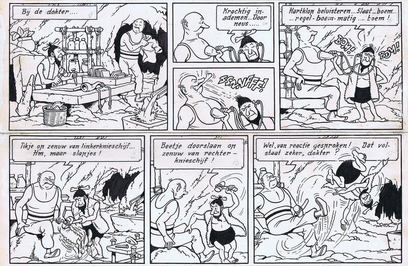 Willy Vandersteen, Suske en Wiske - De groene splinter - originele halve pagina - Comic Strip