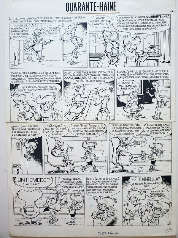 Devos, GENIAL OLIVIER : QUARANTE-HAINE - Planche originale