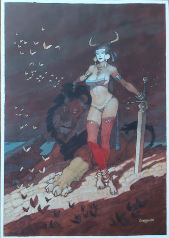 Guerrière par Didier Cassegrain - Illustration originale