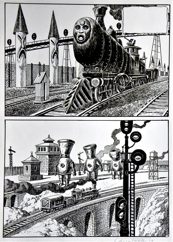 En vente - « TRANSMUDO » – Planche Originale n° 3 – Enrique Alcatena - Planche originale
