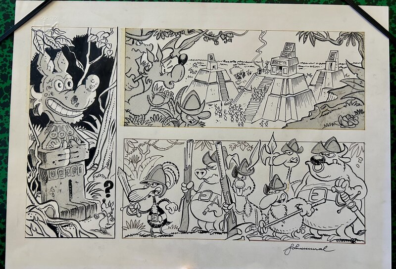 En vente - Giorgio Sommacal, Lupo Alberto - demi planche Lupo Alberto magasine n’36 - Planche originale