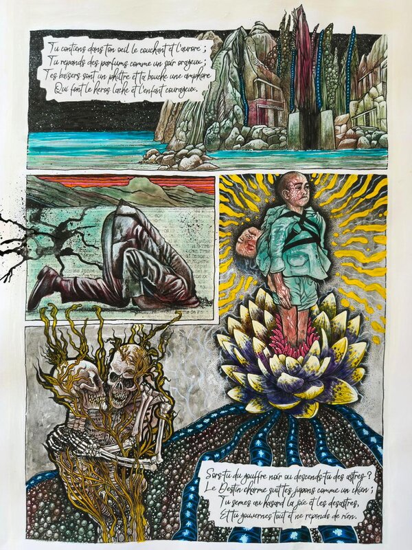 Gama Benzeno, Charles Baudelaire - Hymne à la beauté - planche 3/4 - mise en couleur directe - Planche originale