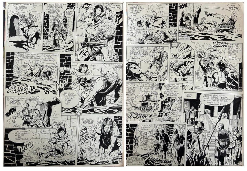 Bernasconi, Kabur#1, diptyque planches n°20&21, 1975. - Planche originale