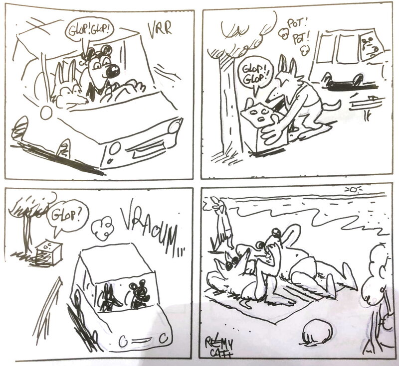 Placid et Muzo par Rémy Cattelain - Planche originale