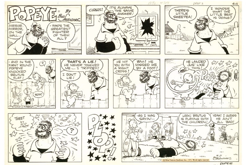 Popeye par Bud Sagendorf - Planche originale