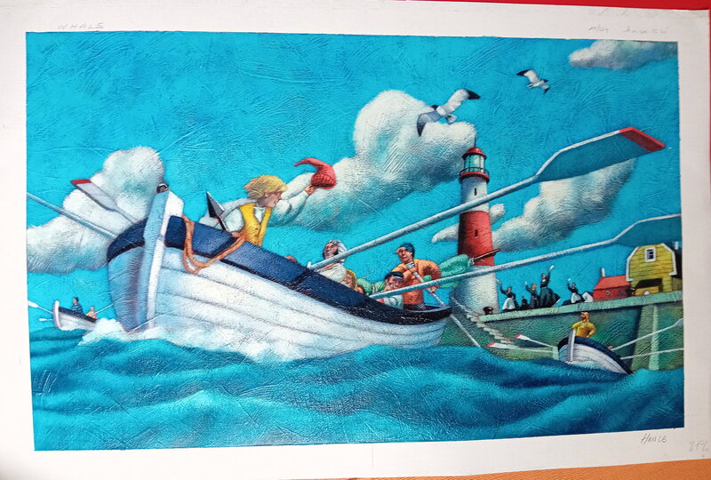 For sale - Christophe Hanze, Cover Yann et la baleine - Original Cover