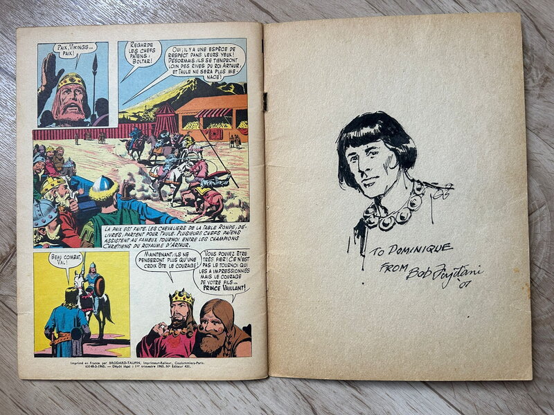 Bob Fujitani, Hal Foster, Dédicace de Bob Fujitani pour Prince Vaillant - Dédicace