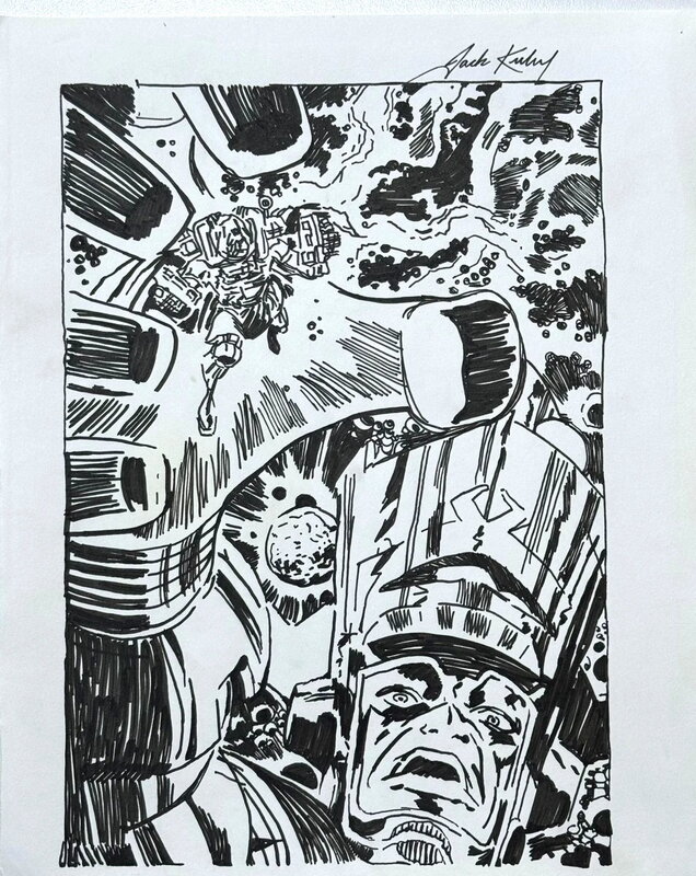 Galactus & Dr Doom par Jack Kirby - Planche originale