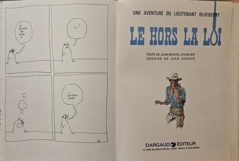 Jean Giraud, 1974 - Blueberry à Dionnet - Dédicace