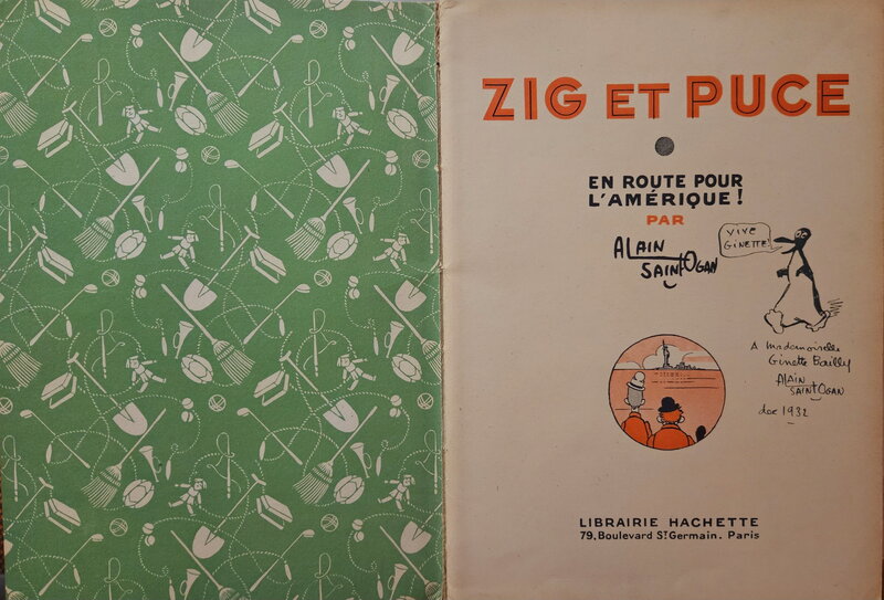 Alain Saint-Ogan, 1932 - Zig & Puce : Alfred - Dédicace