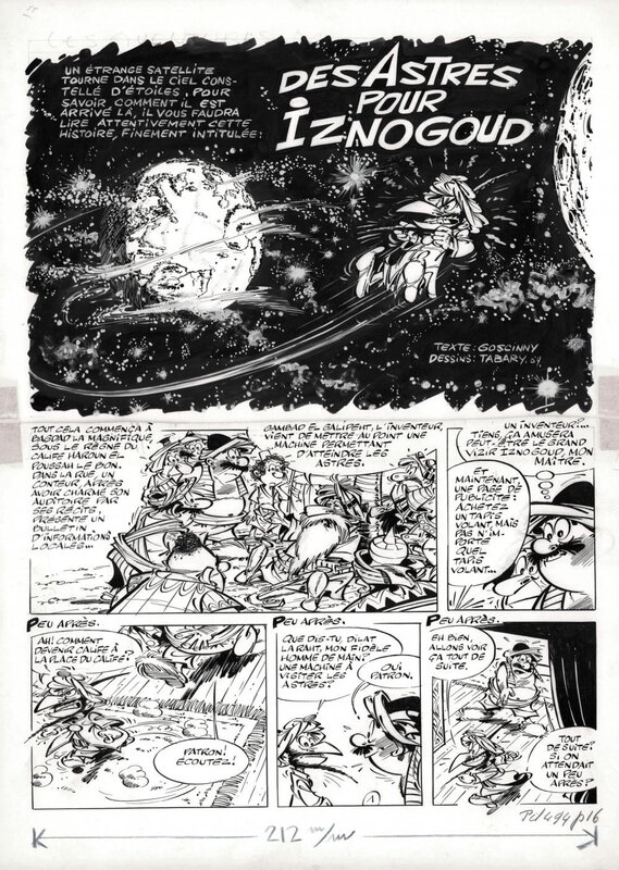 En vente - Jean Tabary, 1969 - Iznogoud : des Astres pour Iznogoud - Planche originale