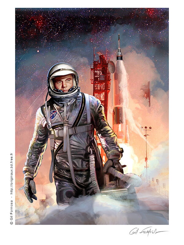 Gil Formosa, John GLENN Friendships 7 - Original Illustration