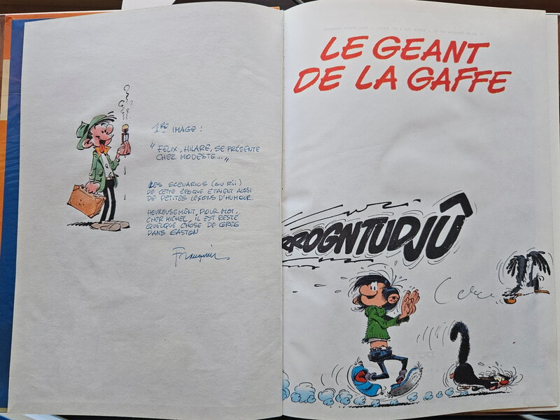 1972 - Franquin à Greg, son scénariste - Dédicace
