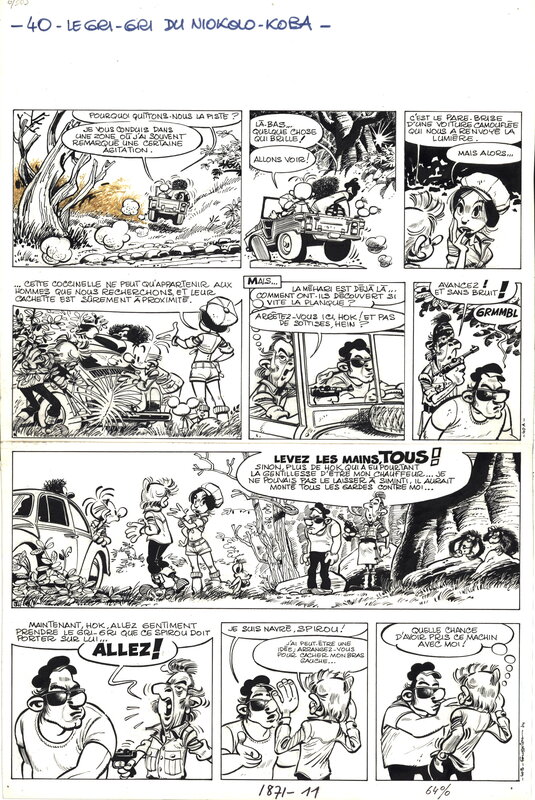 En vente - Fournier : Spirou et Fantasio tome 25 planche 40 - Planche originale