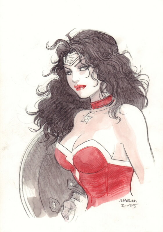 En vente - Wonder Woman 2025 par Enrico Marini - Illustration originale
