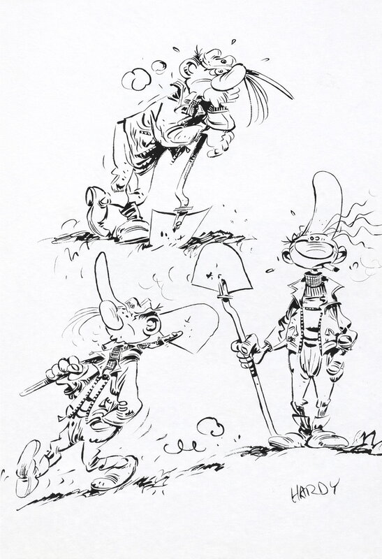 En vente - 1980'S - Hardy : Pierre Tombal - Illustration originale