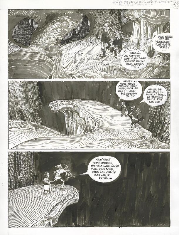 En vente - François Boucq, Les aventures de Jérome Moucherot - Une quête intérieure tout en extérieur, histoire de ne pas salir chez soi, Tome 6 - Planche originale