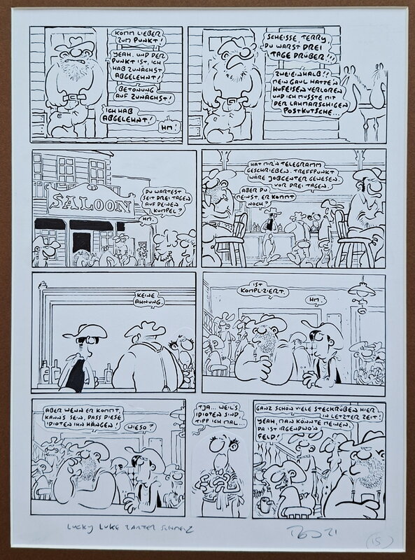 Lucky Luke hommage par Ralf König - Planche originale
