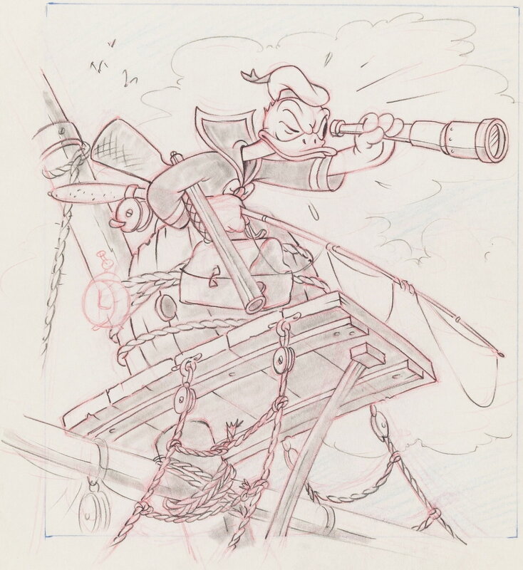 En vente - Manuel Gonzales - Donald Duck - The Whalers - 1938 - Publicity Drawing - Illustration originale