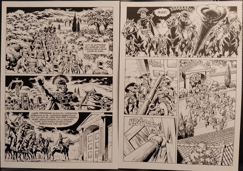 For sale - Jean-Yves Mitton, Messalina original planches 2 x A4 format - Comic Strip