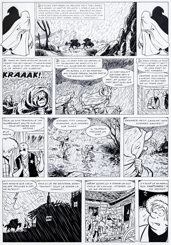 En vente - Tibet, 1966 - Chick Bill : la Bonne Mine de Dog Bull - Planche originale