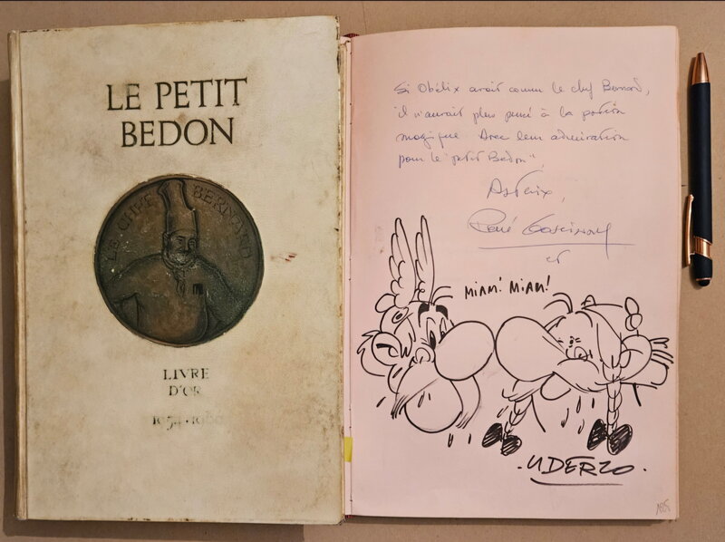 Albert Uderzo, René Goscinny, 1966 - Astérix & Obélix ... au Petit Bedon - Dédicace