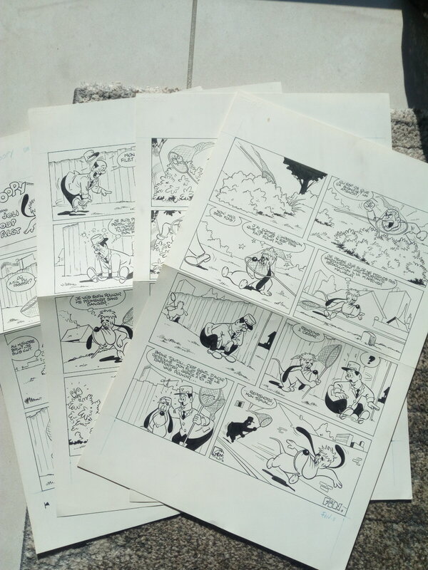 For sale - ., 4 planches originales histoire complète droopy - Comic Strip