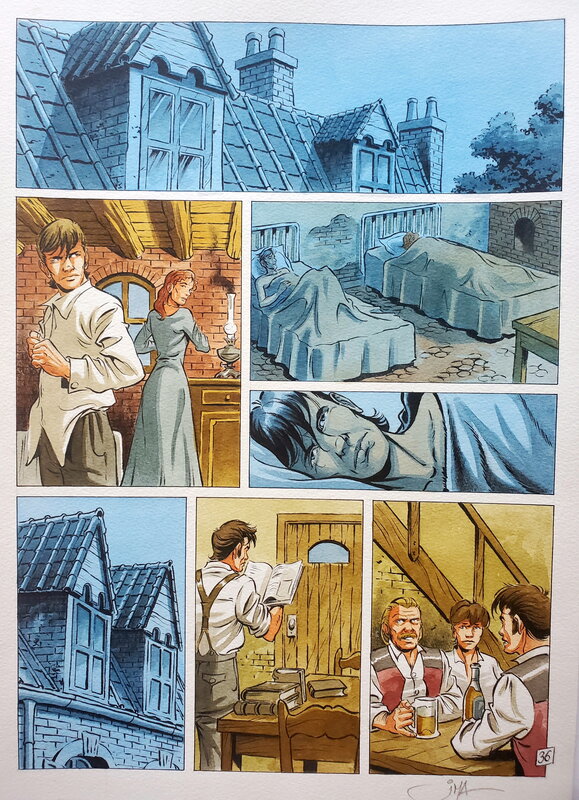 Jean-Michel Arroyo, Les INCONTOURNABLES DE LA LITTERATURE EN BD     T20 GERMINAL - 1   couleur directe - Planche originale
