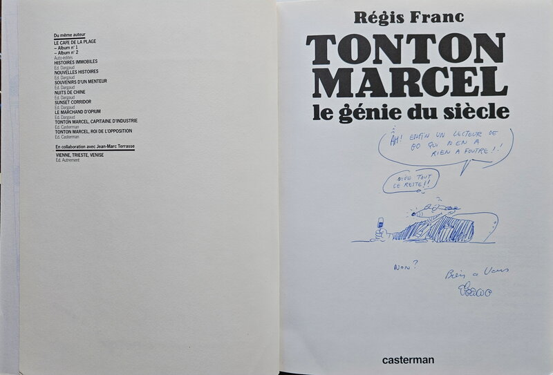 Régis Franc, 1986 - Tonton Marcel - Dédicace