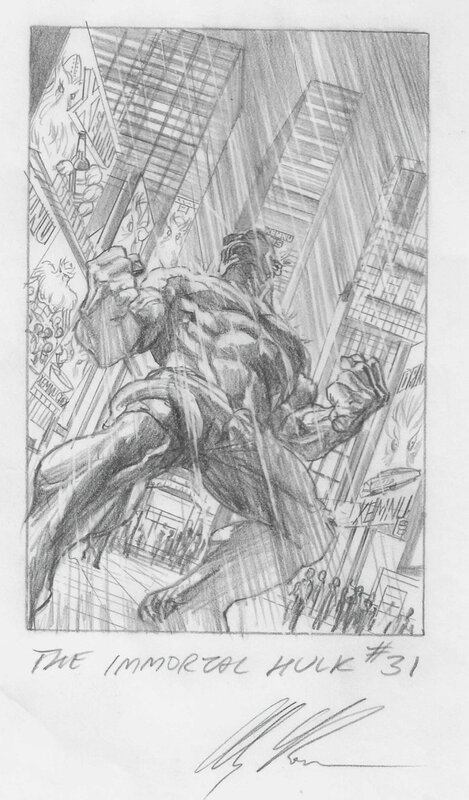 Alex Ross, Hulk - recherche cover - Œuvre originale