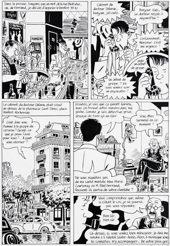 En vente - François Ravard, Emmanuel Moynot, Léo Malet, Jacques Tardi, 2020 - Nestor Burma : Les Rats de Montsouris - Planche originale