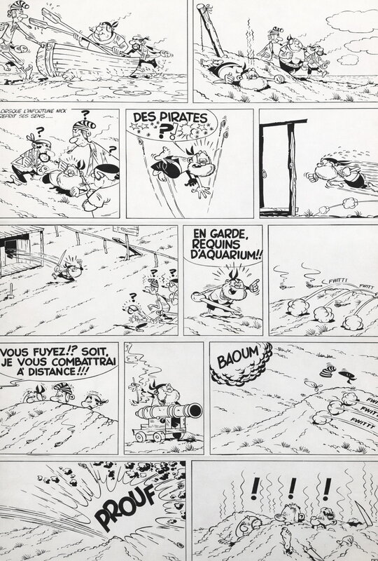 En vente - Marcel Remacle, 1958 - le Vieux Nick : Pavillons Noirs - Planche originale