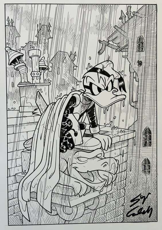 Sergio Cabella, Giovan Battista Carpi, Guido Martina, Cabella, illustration de Fantomiald, 2026. - Planche originale