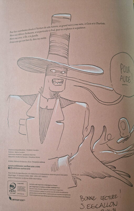 Dédicace de Escallon dans Saperlache - Dédicace