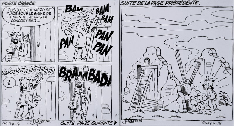 Henri Dufranne, Gai Luron t14 - la terre et ses surprises - Planche originale