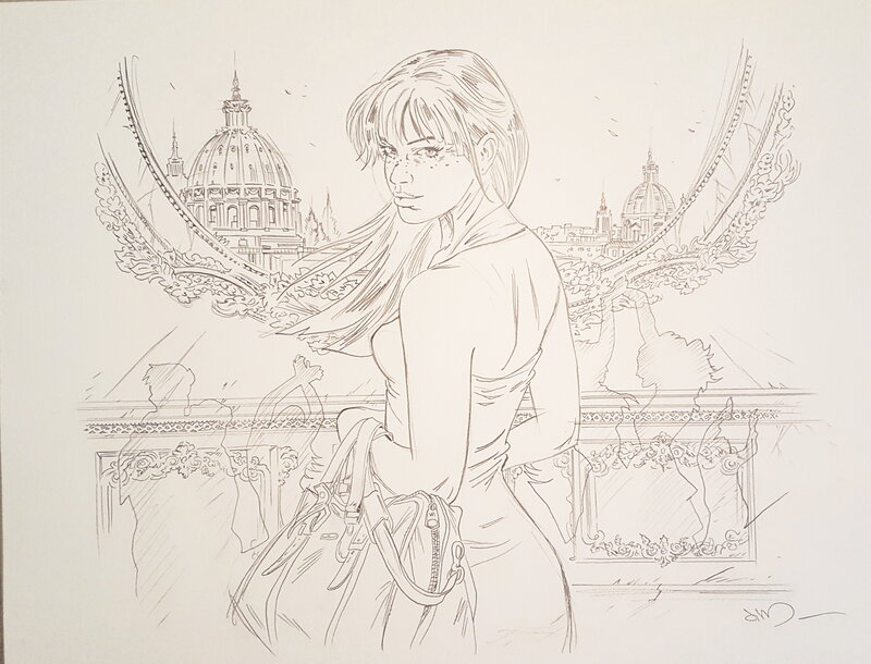 Jim, Couv. Marie Une nuit à Rome Tome 3 crayonné - Couverture originale