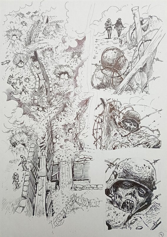 Antonio Gil - Travail préparatoire - Œuvre originale