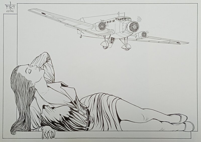 Fiki - Junker 52 par I.S. FIKI - Illustration originale